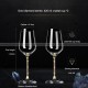 Burgundy Wine Glass Set Gold Diamond Crystal Wine Goblet Set with Decanter