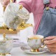 Afternoon Tea Set Marble Pattern 15-Piece Ceramic Bone China Teaware Coffee Cup and Saucer Set