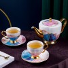 Designer Bone China Tea Set with Kettle and Coffee Cup Set Heraeus Gold Gilded - 15 - 16 Pieces