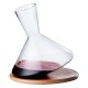 クリスタルガラス ワイン デキャンタ バランス タンブラー 木製ベース デキャンタ付き