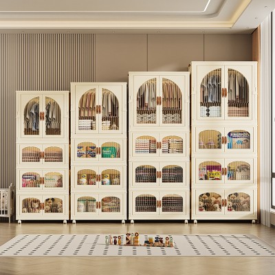 インストール不要の折りたたみ式ロッカー家庭用衣類おもちゃ収納ワードローブベビー子供用仕分けプラスチックスナックキャビネットさまざまな組み合わせ