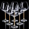 Burgundy Wine Glass Set Gold Diamond Crystal Wine Goblet Set with Decanter