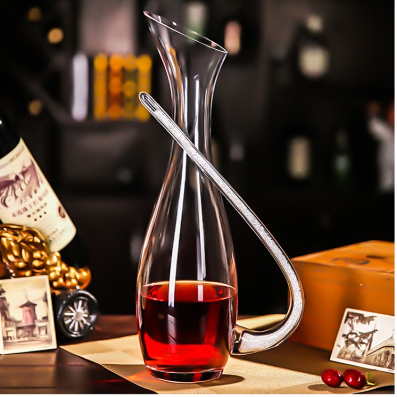 ボルドーとブルゴーニュのゴブレット セット クリスタル ワイングラス シルバー ダイヤモンド デキャンタ