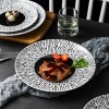 Minimalist Elegance: Ceramic Black Line Pasta & Steak Plate Set of 2 (8" and 10")