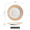 Designer Collection Tableware Weiss Series Gold-white Ceramic Dinner Plate