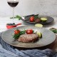 Artistic Striped Ceramic Dinner Plates - Set of 2, Sizes 8" and 10"