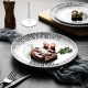Minimalist Elegance: Ceramic Black Line Pasta & Steak Plate Set of 2 (8" and 10")