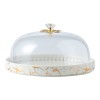 Stylish Afternoon Tea Ceramic Cake Pan with Lid: Elegant Snack and Fruit Plate Stand