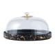 Stylish Afternoon Tea Ceramic Cake Pan with Lid: Elegant Snack and Fruit Plate Stand