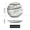 European Elegance Ceramic Dinner Plates - Marble-Inspired, Black and White Striped Set (8" and 10")