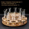 Golden Elegance: Baijiu Glass Spirit Cups Ensemble with Dispenser and Rack