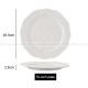 Modern Relief White Ceramic Dinner Plates Set of 2 (8" and 10")