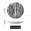 European Elegance Ceramic Dinner Plates - Marble-Inspired, Black and White Striped Set (8" and 10")