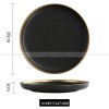 Simplicity Ceramic Tableware Black White With Gold Rim Plates Bowls