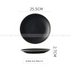 Ceramic Round Plate With Golden Edge Frosted Black Plates Flat Plates