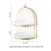 Ceramic Cake and Dessert Table Stand in the Form of a Birdcage Display Shelf for Afternoon Tea