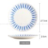 Nordic Ceramic Tableware Simple Line Pattern Disc Snack Dinner Plate