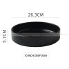 Ceramic Deep Dish Shallow Bowl Straight Bowl Flat Bottom Black Plate