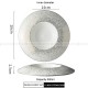 Designer Dinnerware Collection Weiss Series Ceramic White/Sliver Plate