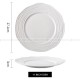 Simple White Dinnerware Ceramic Dinner Plates Round Flat Steak Plates 10.5"