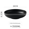 Ceramic Round Serving Bowl Wide Shallow Bowl Black Matte Bowl