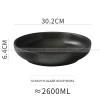 Ceramic Round Serving Bowl Wide Shallow Bowl Black Matte Bowl