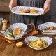 Japanese Elegance Ceramic Dinner Plates - Set of Underglaze Serve Plates