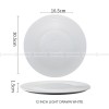 Minimalist Solid Color Plate Ceramic Brushed Round Flat Plates 12"