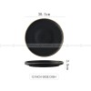 Ceramic Round Plate With Golden Edge Frosted Black Plates Flat Plates