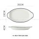 White Ceramic Tableware Irregular Shape Dinnerware Black Rim Plate