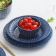 Nordic Tableware Vertical Stripes Dinnerware Ceramic Bowls Plates