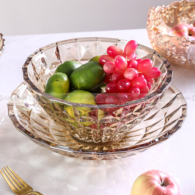 Glassy Delight: Thickened Glass Fruit Plate and Bowl for Elegant Serving