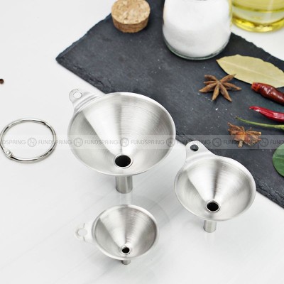 Stainless Steel Funnel Oil Leakage Liquor Leakage Set of 3 Pieces Stainless Steel Funnel Oil Leakage Liquor Leakage Set of 3 Pieces