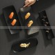 Rectangular Flat Plate Black Ceramic Plate Snack Plate Sushi Platter