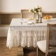 Tourte Lace Embroidered Hollow Tablecloth White Desk Cover Table Cloth