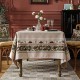 Kashaa Tablecloth Waterproof Dining Table Cover Cotton Linen Fabric Kahki
