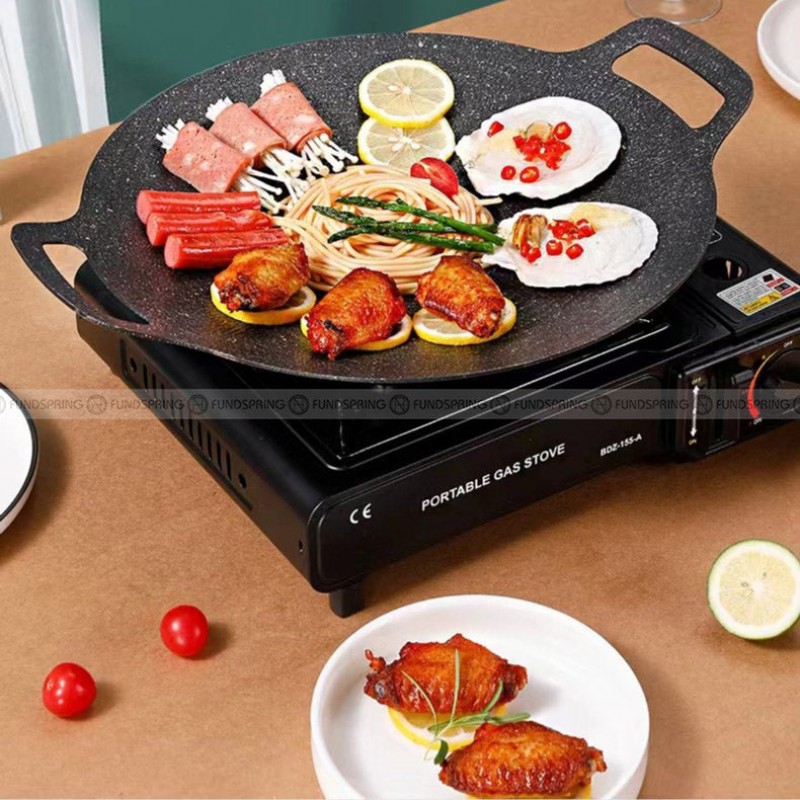 Medical Stone Grilling Pan Portable Non-Stick Barbecue Frying Pan