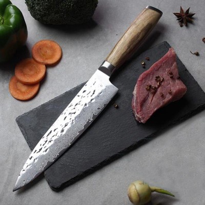 Hammer Grain 8-Inch Steel Knife Log Handle Multi-purpose Cooking Knife Hammer Grain 8-Inch Steel Knife Log Handle Multi-purpose Cooking Knife