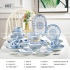 Japanese Ceramic Dinner Set Blue and White Dinnerware Set 46-Piece