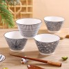 Sophisticated Japanese Elegance Ceramic Hat-Shaped Dinner Bowls - 5 inches