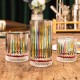 Contrast Color Stripe Glass Cups Painted Water Cup Whiskey Glass