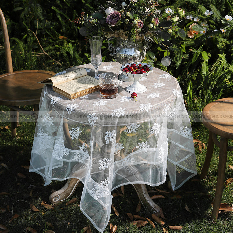 Cochem Tablecloth Decorative Cloth Literary Style White Lace Table Cover