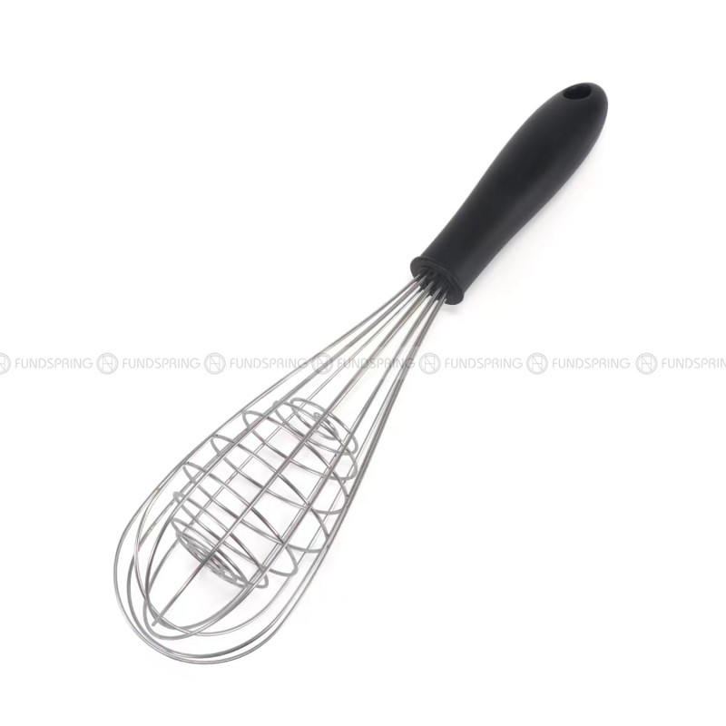 Effortless Egg Beating: Stainless Steel Rotary Whisk with Anti-Slip Grip