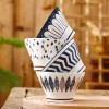 Hat-Shaped Japanese Ceramic Bowls - 5'' Underglaze Set