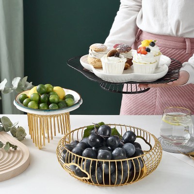 Nordic Dessert Display Stand: Creative Iron Rack with Cake Plate and Fruit Basket Nordic Dessert Display Stand: Creative Iron Rack with Cake Plate and Fruit Basket