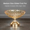 Golden Elegance: Gilded Crystal Glass Fruit Tray High-foot Serving Bowl