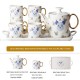 Ceramic Drinking Set Cartoon Pattern Kettle Cup Set Tea & Coffee Set with Tray