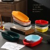 Ceramic Binaural Baking Platter Macaron Microwave Oven Baking Bowl