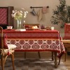 Janissa Tablecloth Velvet Cover Red New Year Decorative Table Cloth