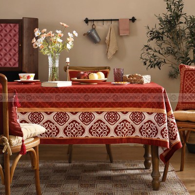 Janissa Tablecloth Velvet Cover Red New Year Decorative Table Cloth Janissa Tablecloth Velvet Cover Red New Year Decorative Table Cloth